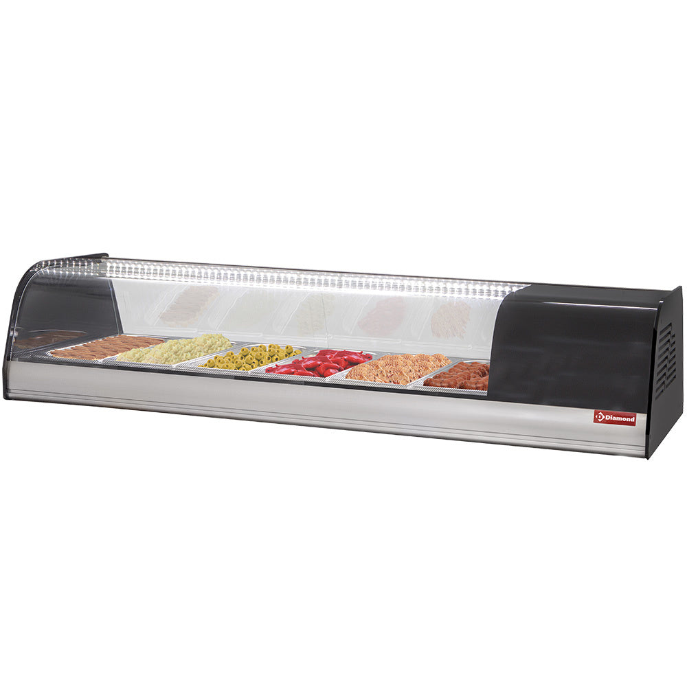 Exposition réfrigérée pour sushi, fond double perforé (inclus)