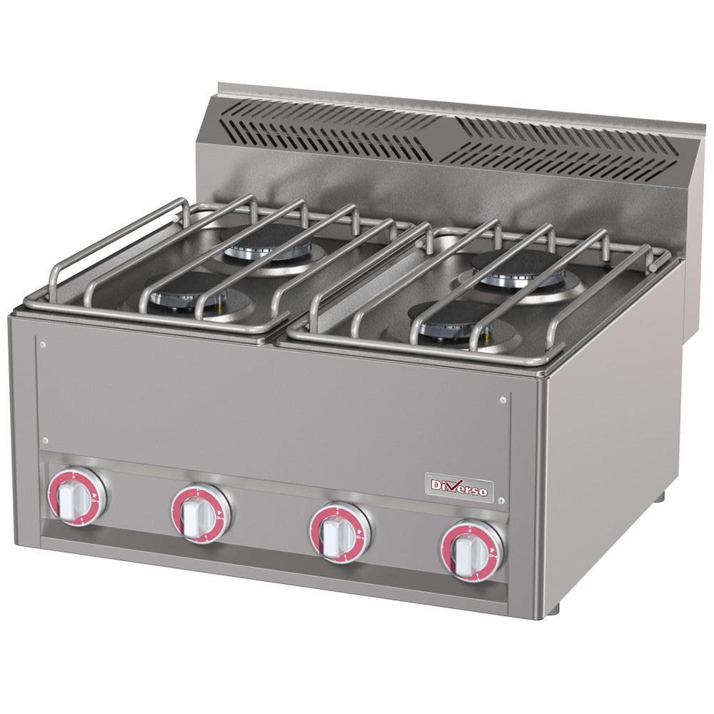Cuisinière à 4 brûleurs avec four à convection GN1/1