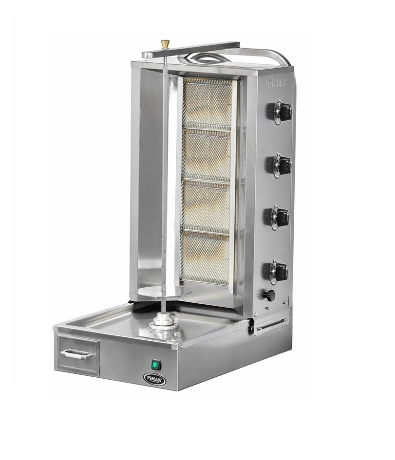 Machine à Doner kebab moteur en bas 4 radiants à GAZ - PIMAK - DO7/M77-(4A)