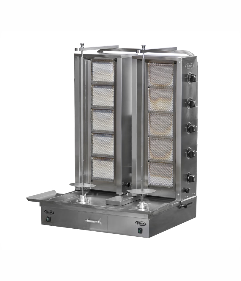 Machine à kebab double broche 5+5 à GAZ - PIMAK - DO2/M77-5+5