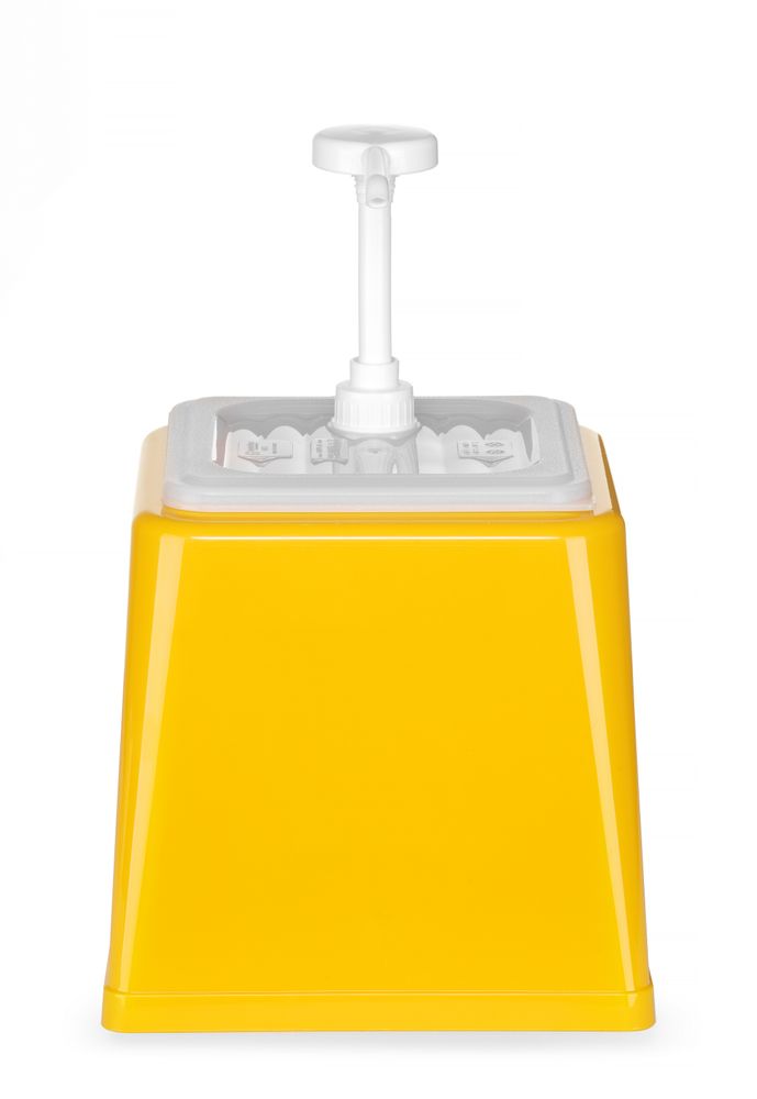 Distributeur de sauces avec pompe, HENDI, 2,5L, Jaune, 230x210x(H)327mm