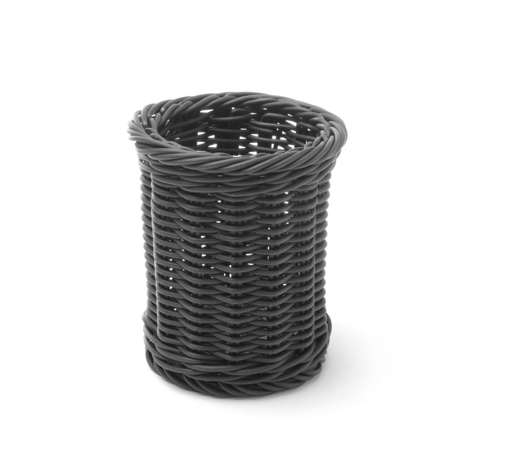 Corbeille à couvert, HENDI, Noir, ⌀100x(H)120mm