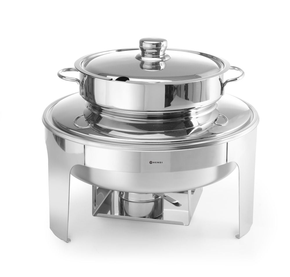 Chafing dish à soupe finition poli mirroir, HENDI, Profi Line, 10L, ⌀420x(H)380mm