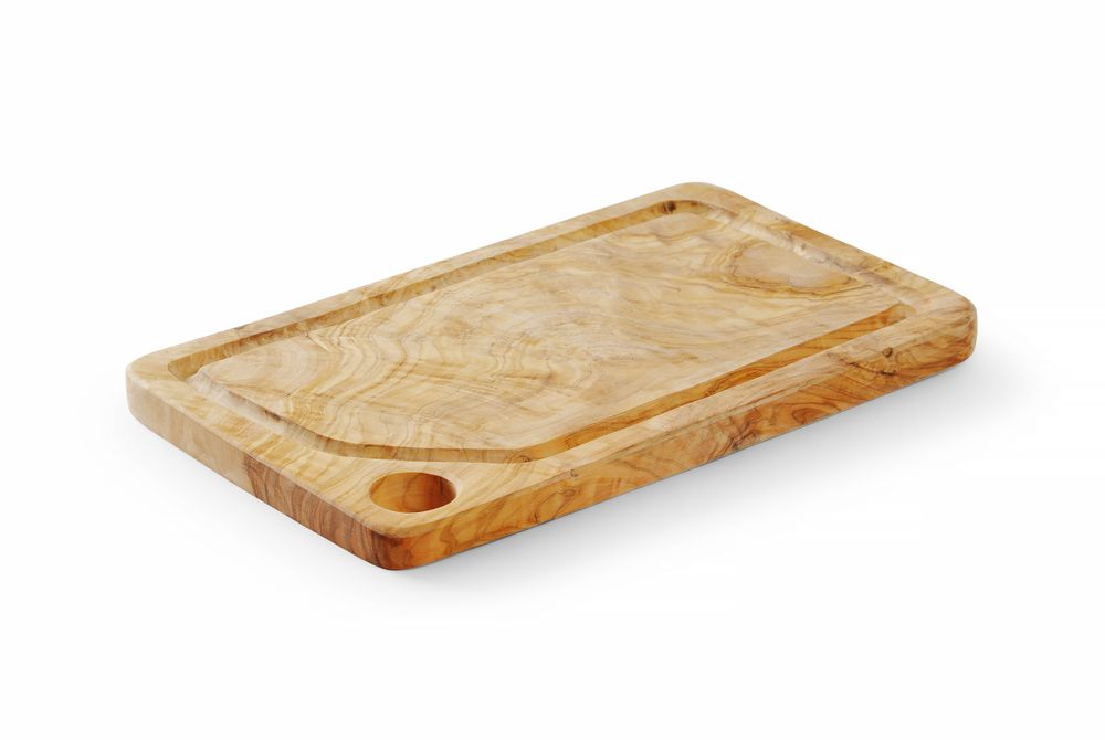 Planche à servir en bois d'olivier, HENDI, 335x205x(H)25mm