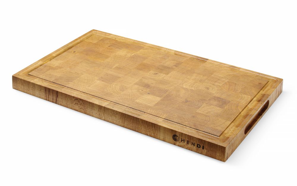 Planche de présentation en chêne, bois de bout, HENDI, 325x265x(H)30mm