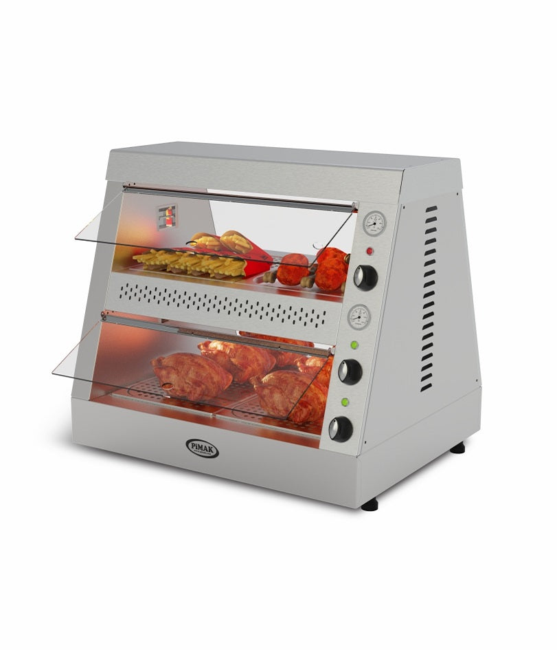 Vitrine de maintien chaud poulet frit 2 étages 3x GN1/1 + 3x GN 2/3 - PIMAK - M00-T.3
