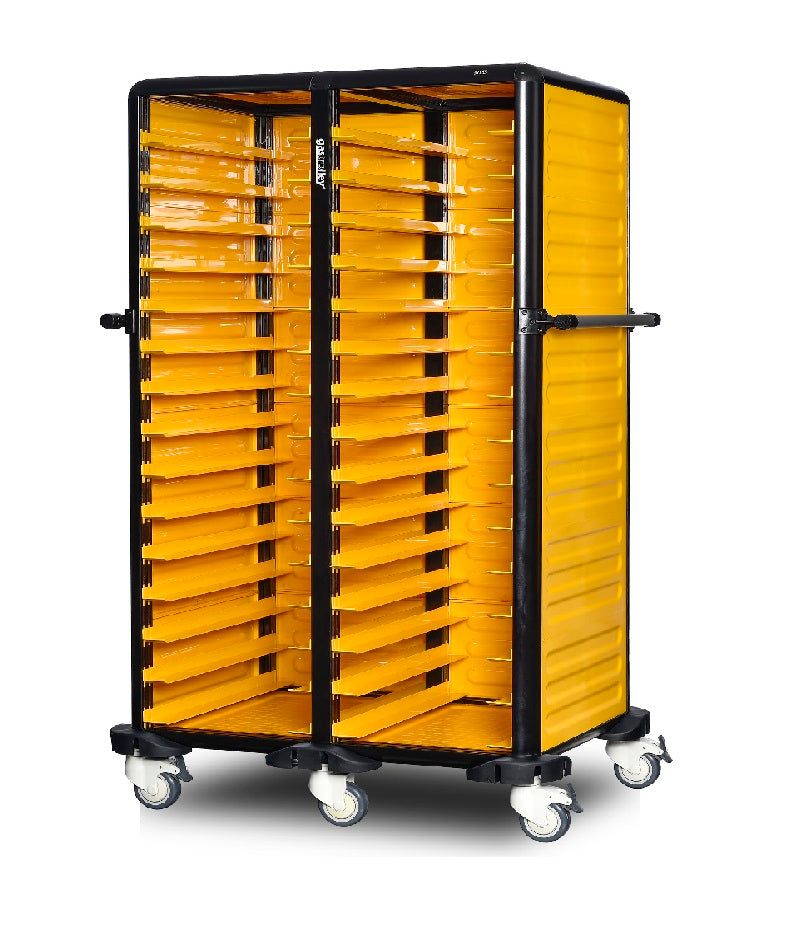 Chariot de transport bacs GN 1/1 ouvert en façade double 15 niveaux - GASTROLLEY - G.GN.150.D.3