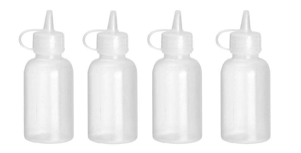 Mini flacon distributeur - set de 4 pièces, HENDI, 0,05L, Transparent, ⌀35x(H)100mm