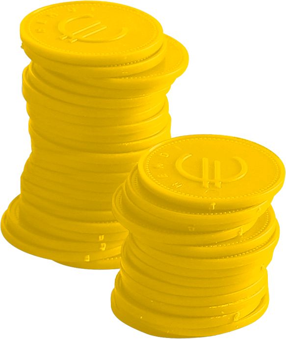 Jetons - 100 pièces, BarUp, Jaune, 100 u., ⌀25mm