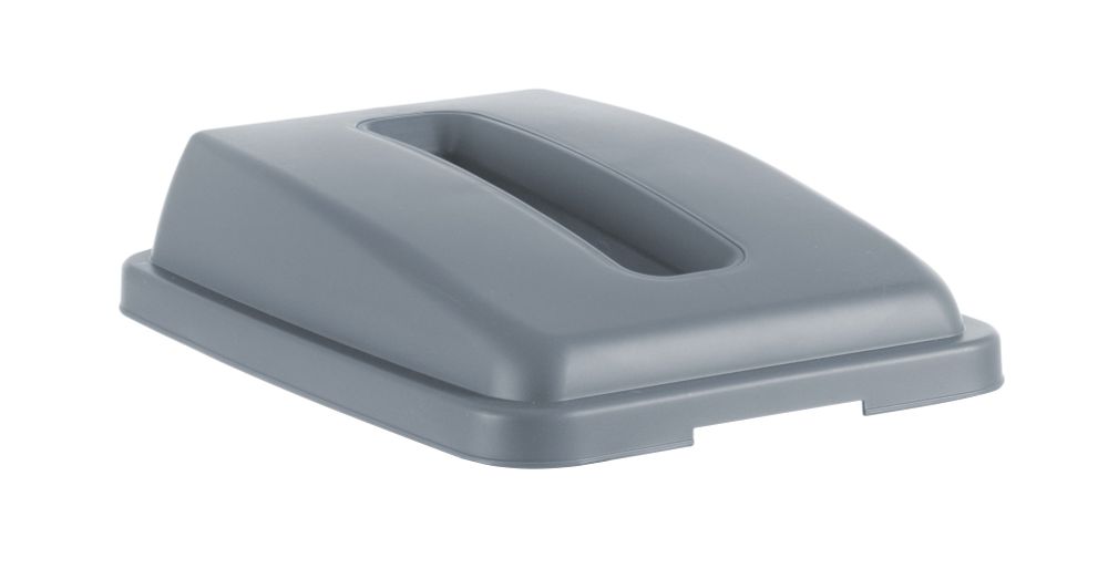 Couvercle avec ouverture pour poubelle étroite rectangulaire de 60 l, HENDI, Gris clair, 660x470x(H)30mm