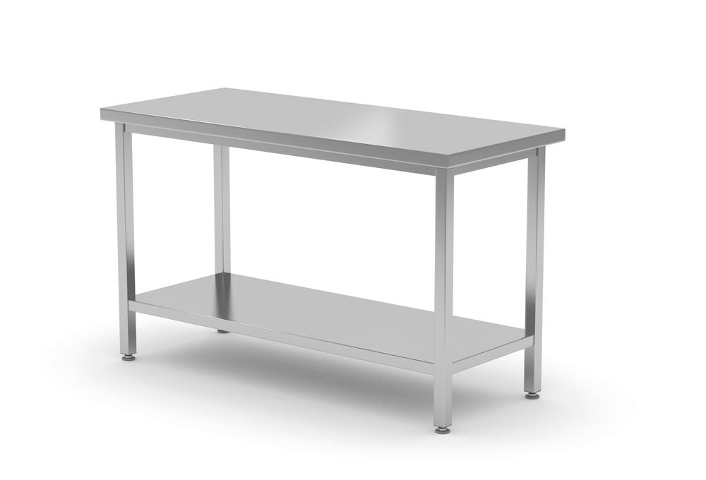 Table de travail ultra-résistant avec étagère profondeur 700 mm, HENDI, Kitchen Line, 1400x700x(H)850mm