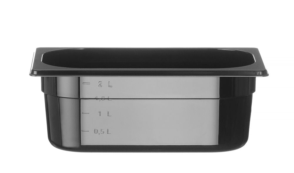 Bac gastronorme 1/4, HENDI, Profi Line, GN 1/4, 2,8L, Noir, 265x162x(H)100mm