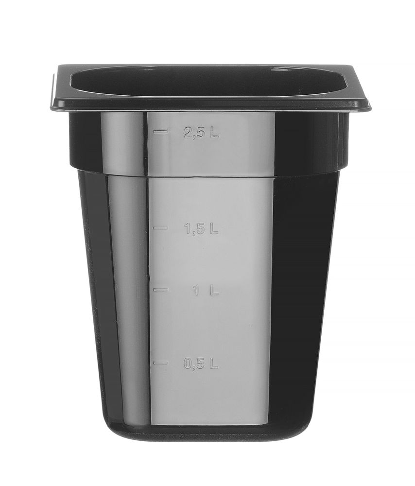 Bac gastronorme 1/6, HENDI, Profi Line, GN 1/6, 3,4L, Noir, 176x162x(H)200mm