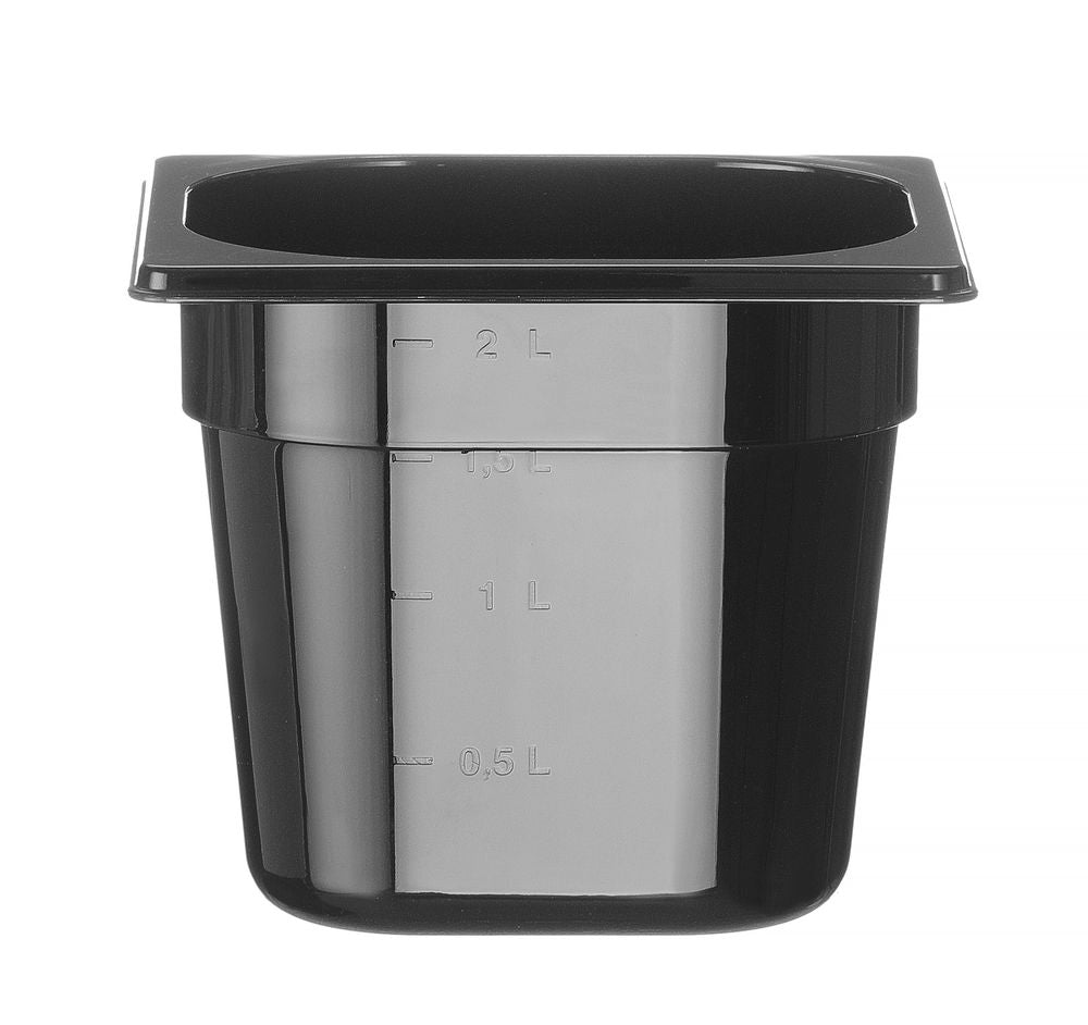 Bac gastronorme 1/6, HENDI, Profi Line, GN 1/6, 2,4L, Noir, 176x162x(H)150mm