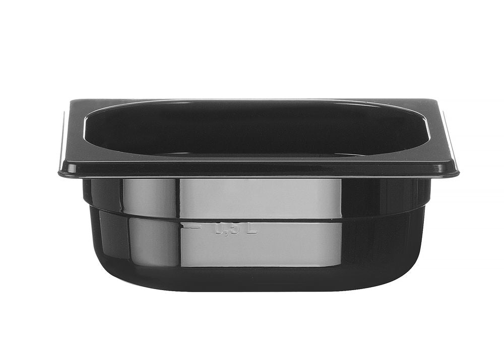 Bac gastronorme 1/6, HENDI, Profi Line, GN 1/6, 1L, Noir, 176x162x(H)65mm