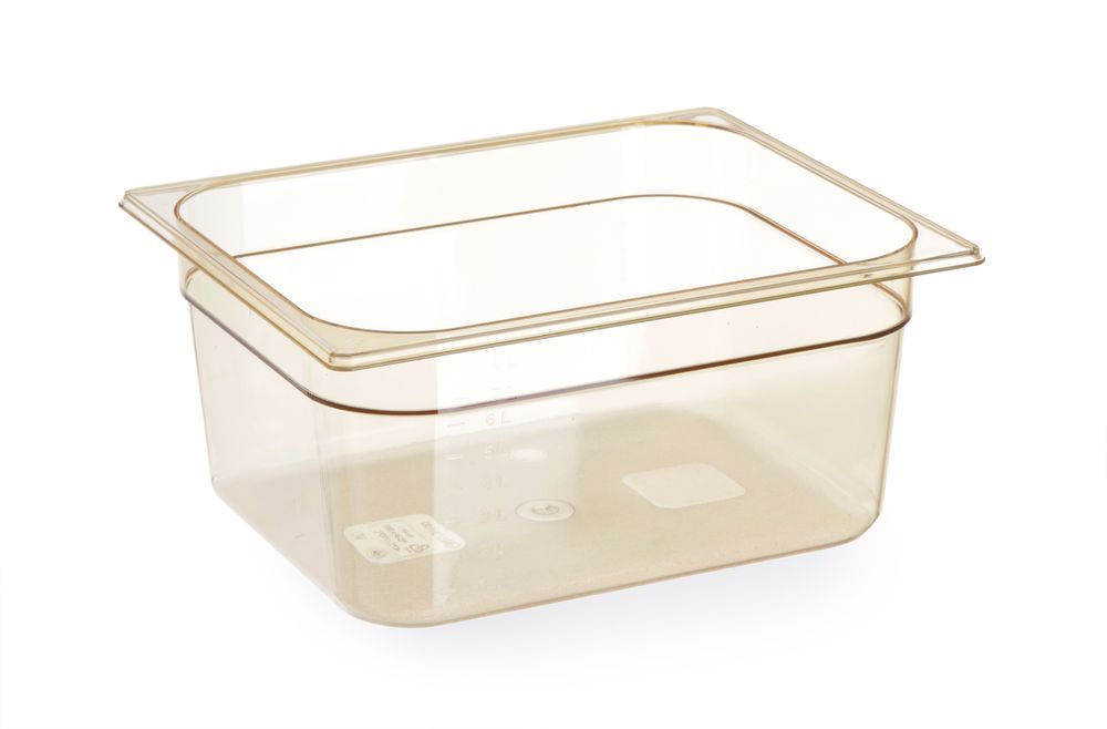 Bac gastronorme 1/2 résistant aux températures élevées, HENDI, GN 1/2, 4L, Transparent, 325x265x(H)65mm