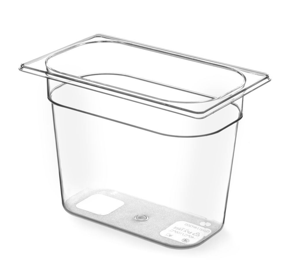 Bac Gastronorme 1/4, HENDI, GN 1/4, 2,8L, Transparent, 265x162x(H)100mm