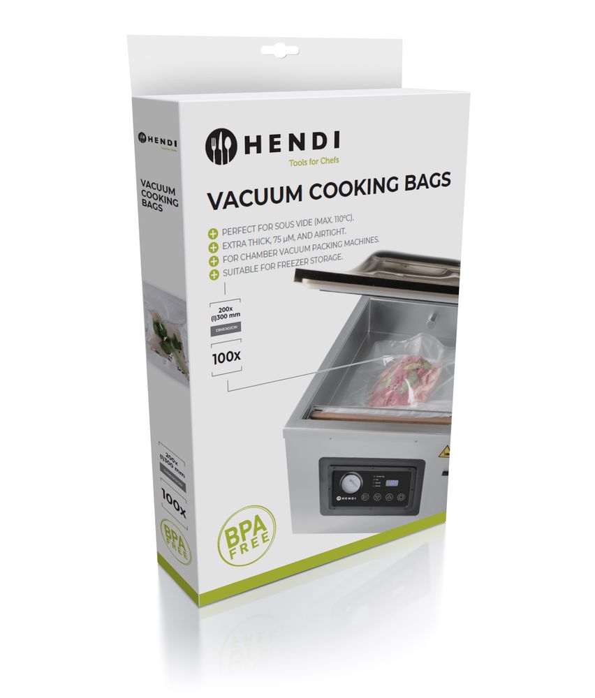 Sacs de cuisson sous vide, HENDI, 100 u., 300x200mm