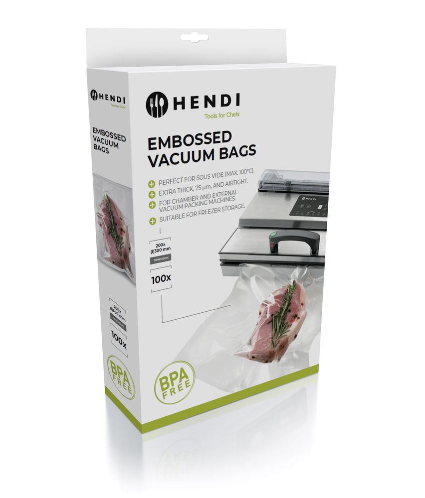 Sacs sous vide gaufrés, HENDI, 100 u., 200x300mm