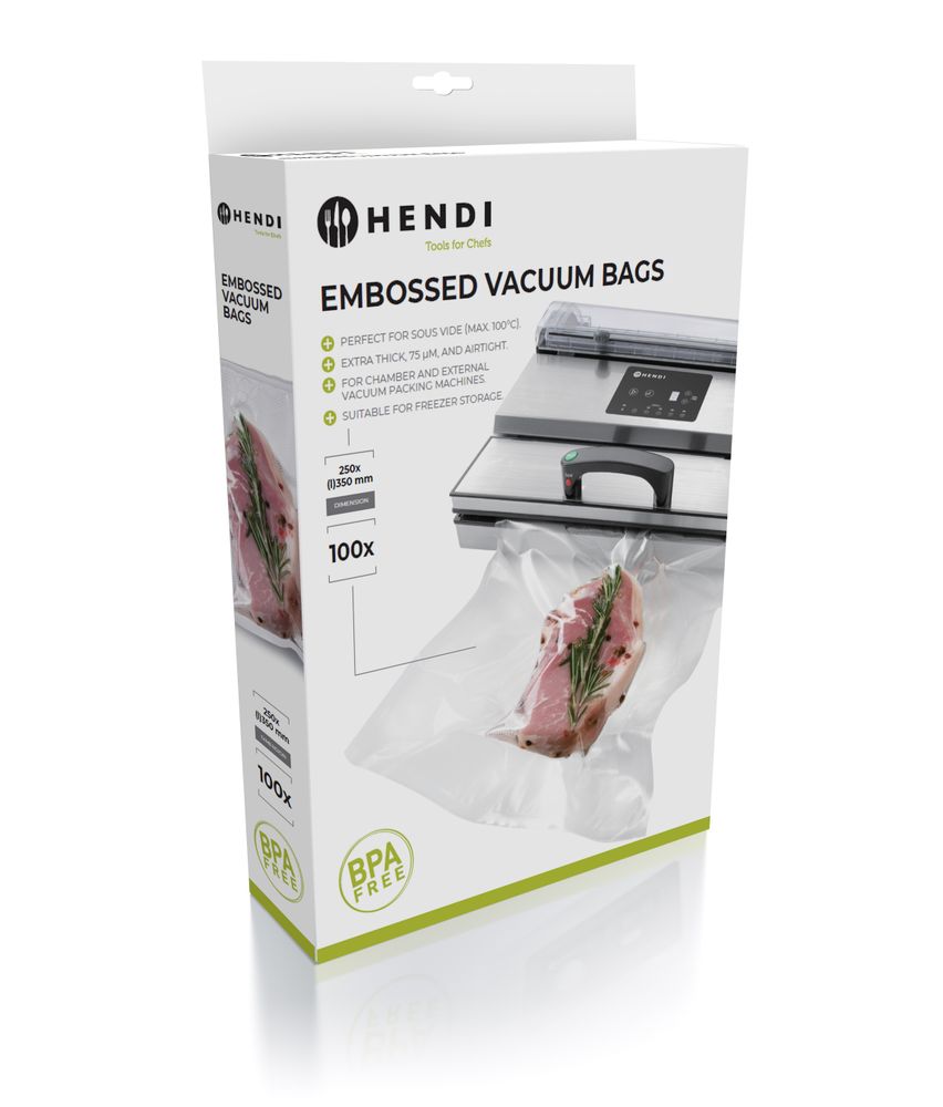Sacs sous vide gaufrés, HENDI, 100 u., 250x350mm