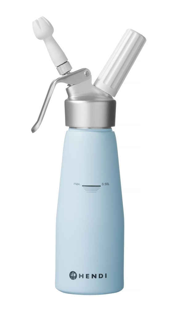 Siphon à chantilly , HENDI, 0,5L, Bleu pastel, ⌀80x(H)260mm