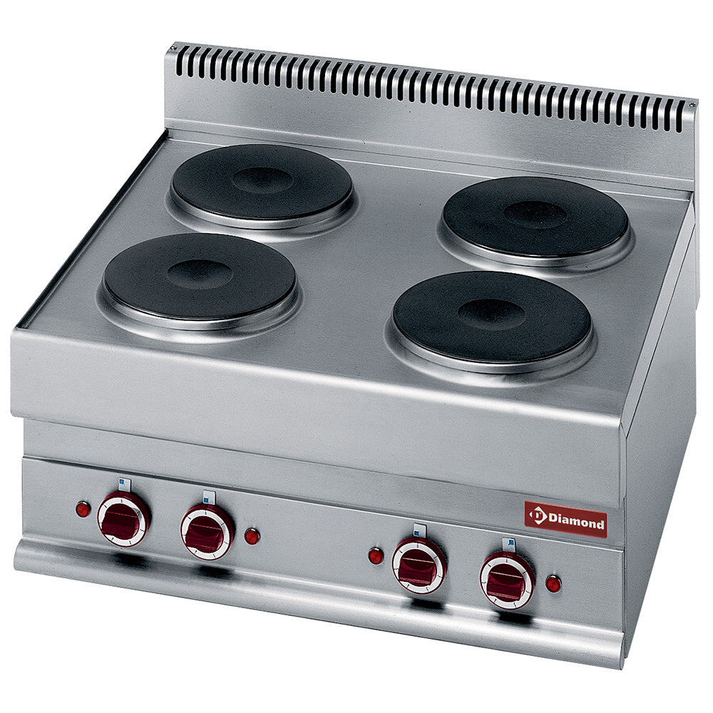 Cuisinière électrique 4 plaques de cuisson rondes -Haut-