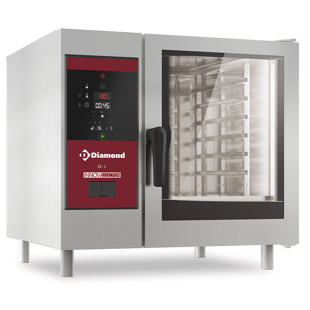 Nettoyage vapeur et convection de chaudière au four à gaz 6x GN 1/1+
