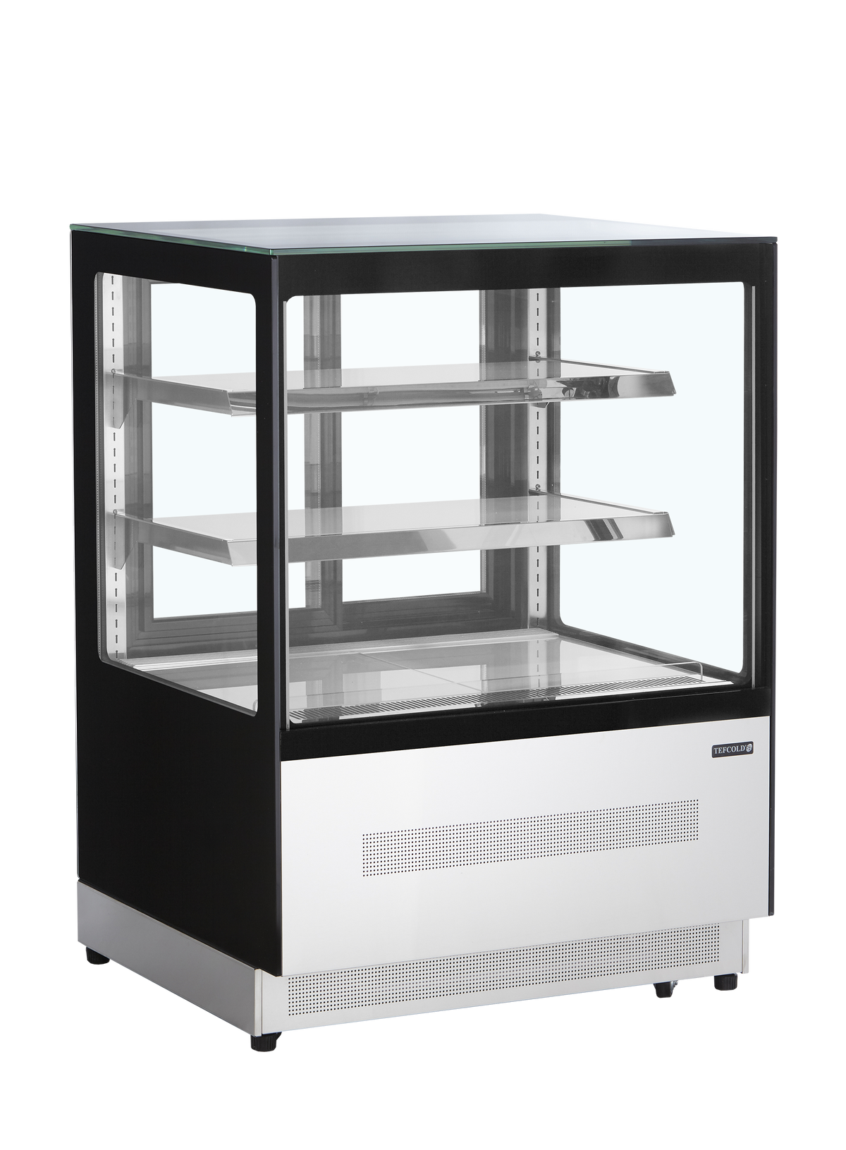 Présentoir réfrigéré bouteilles plat 900mm noir | Tefcold LPD900F BLACK