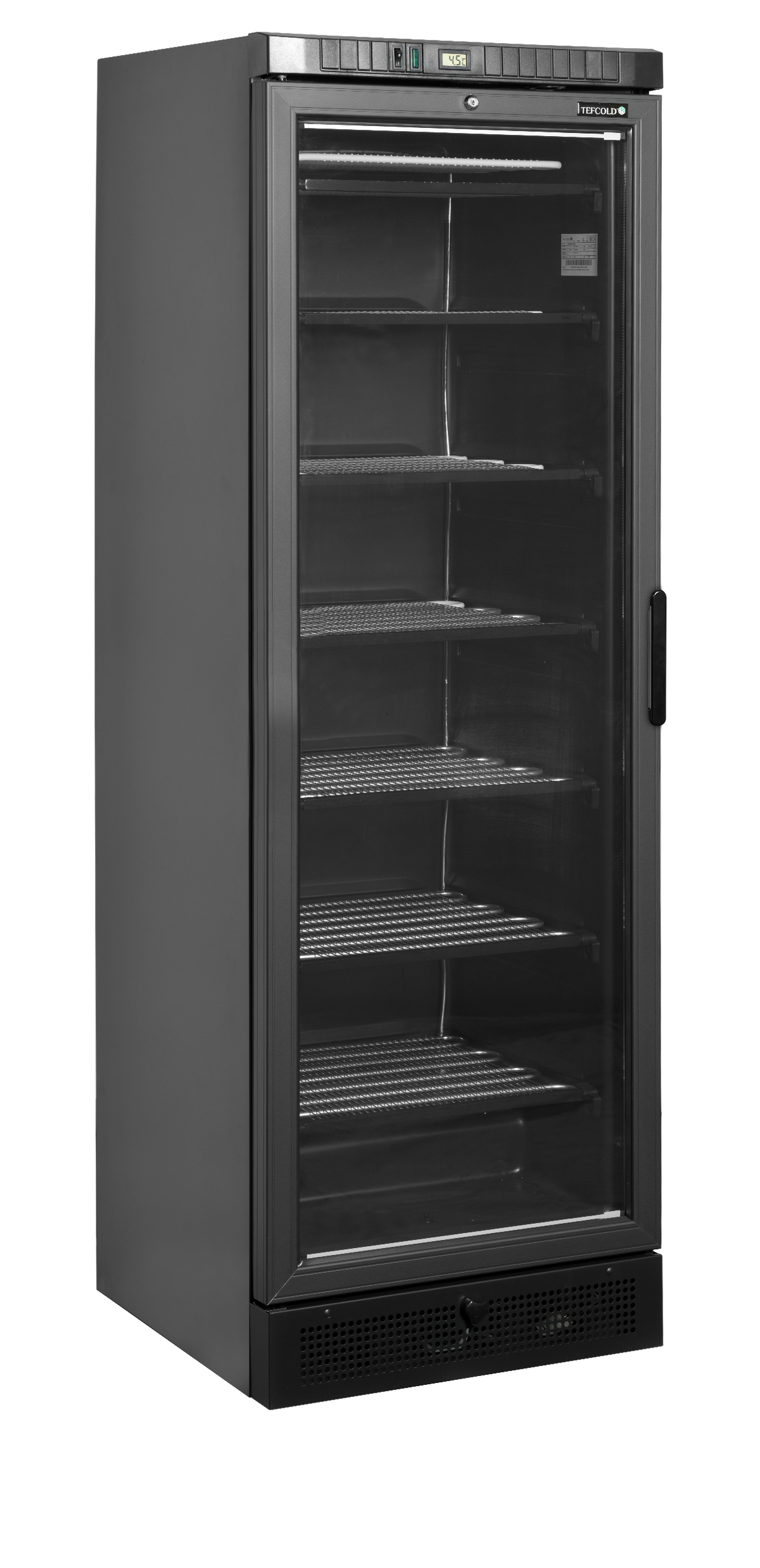 Congélateur saladette 371L vitré noir horizontal | Tefcold UFSC371G Black L/H