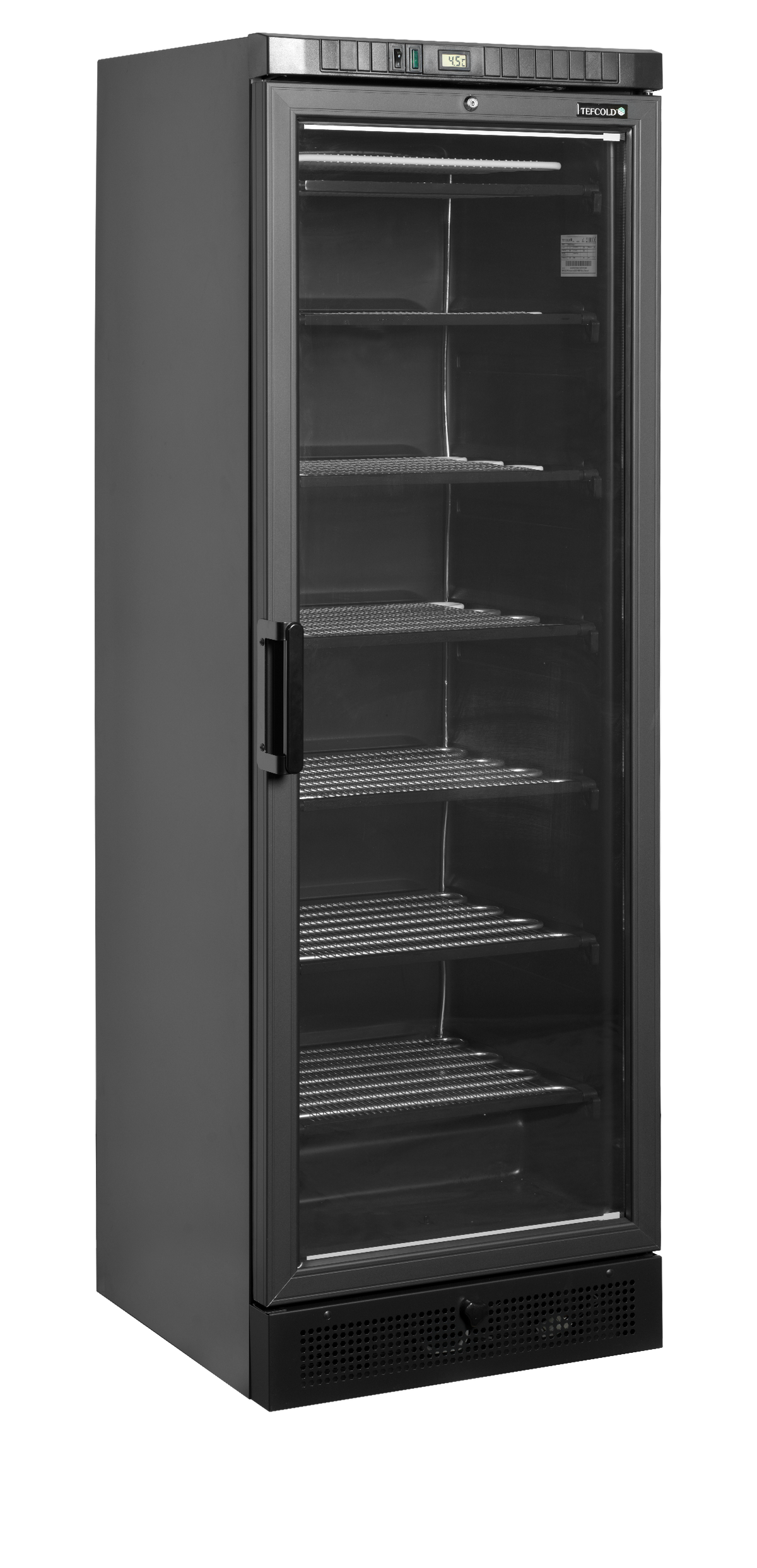 Congélateur saladette 371L vitré noir | Tefcold UFSC371G Black