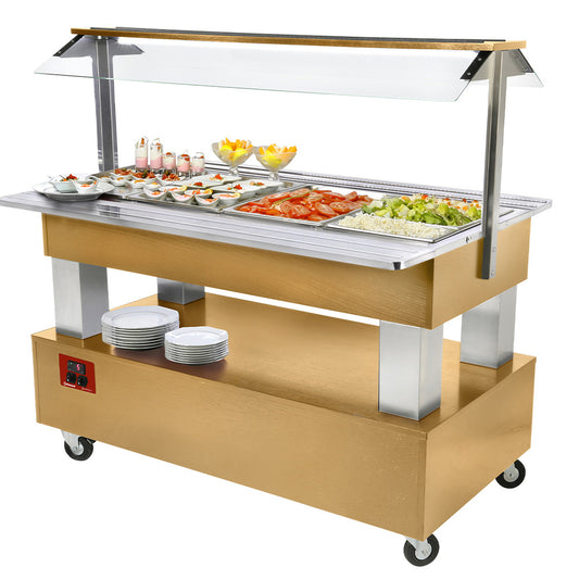 Buffet - Bar à salades réfrigéré, 4x GN1/1-150 (bois dacajou)