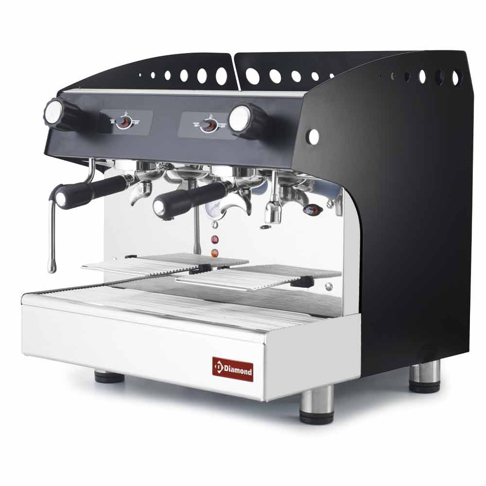 Machine à café expresso semi-automatique 2 groupes - NOIR