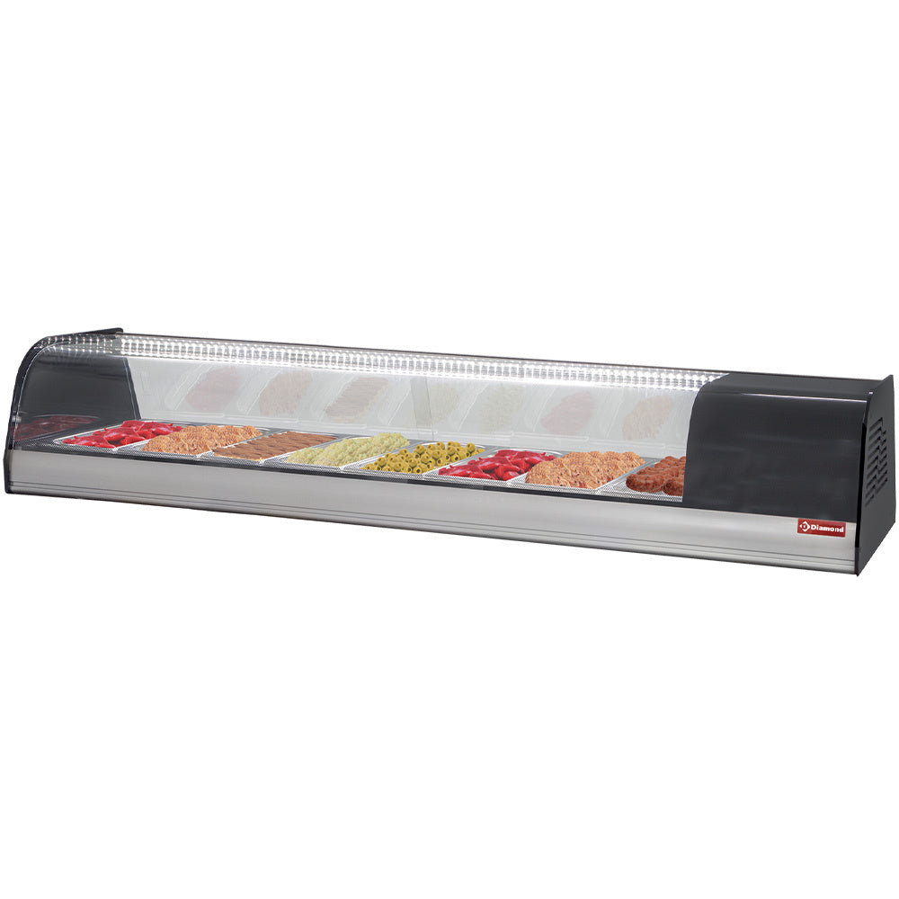 Exposition réfrigérée pour sushi, fond double perforé (inclus)