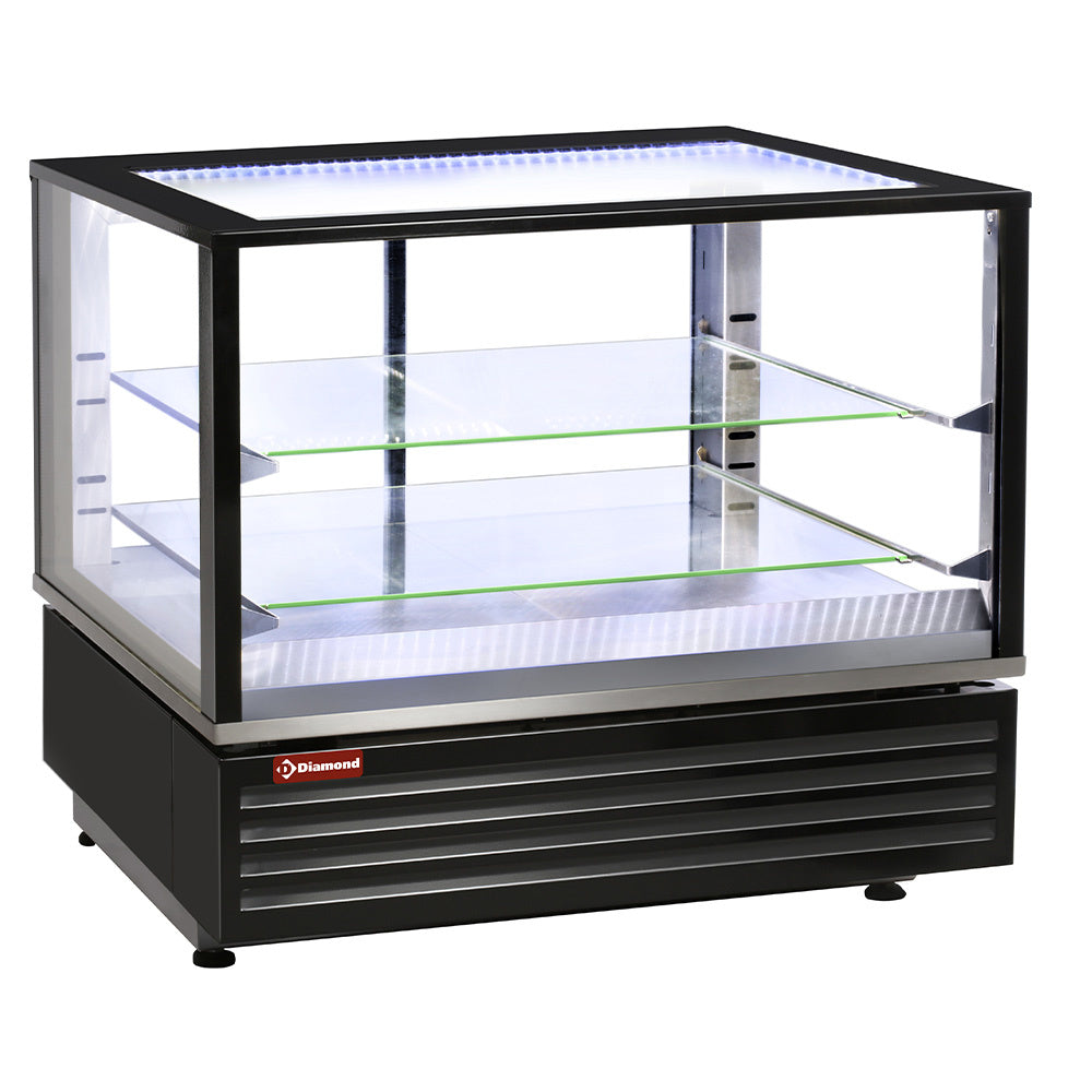 Vitrine chauffante EN ou GN, ventilée, 2 niveaux, NOIR
