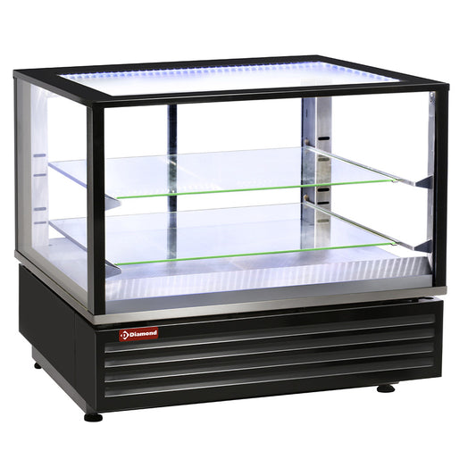Vitrine chauffante EN ou GN, ventilée, 2 niveaux, NOIR