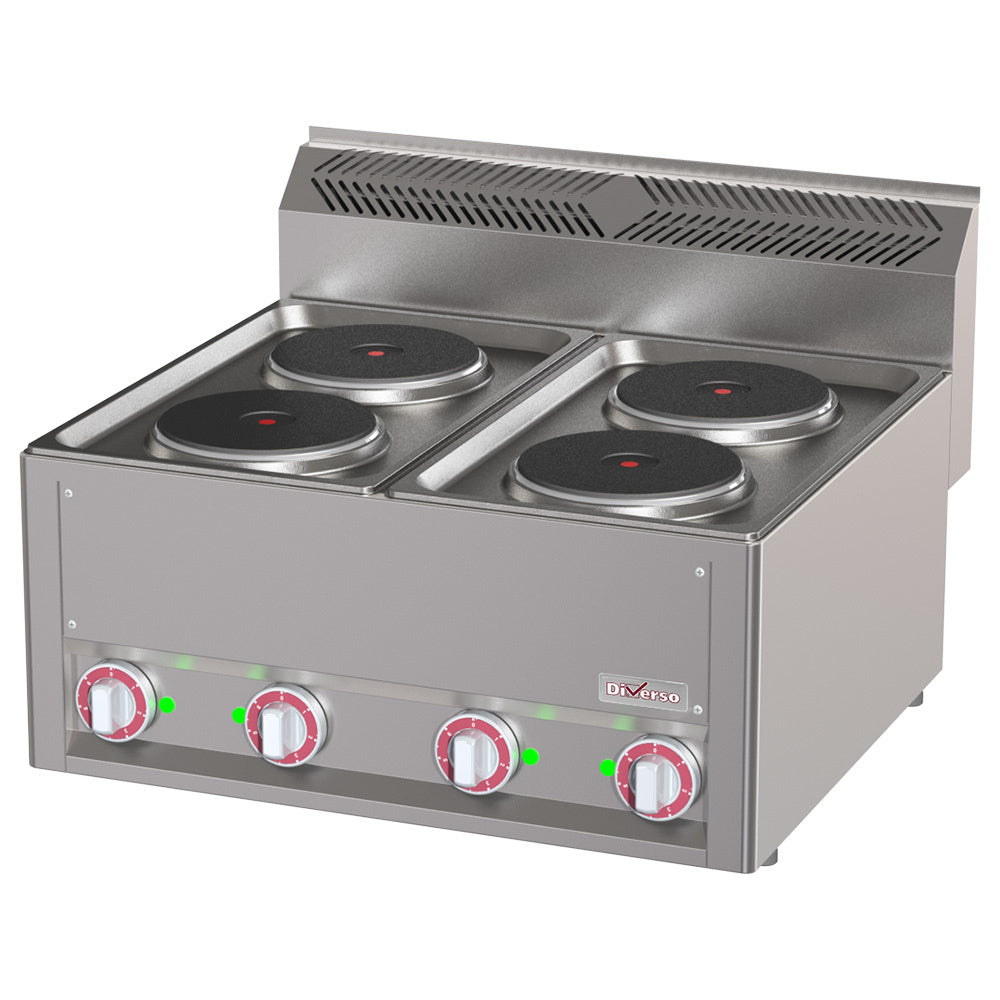 Cuisinière électrique 4 assiettes, sur four électrique GN 2/1