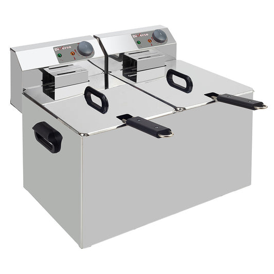 Friteuse électrique 13 litres sur support, avec vidange