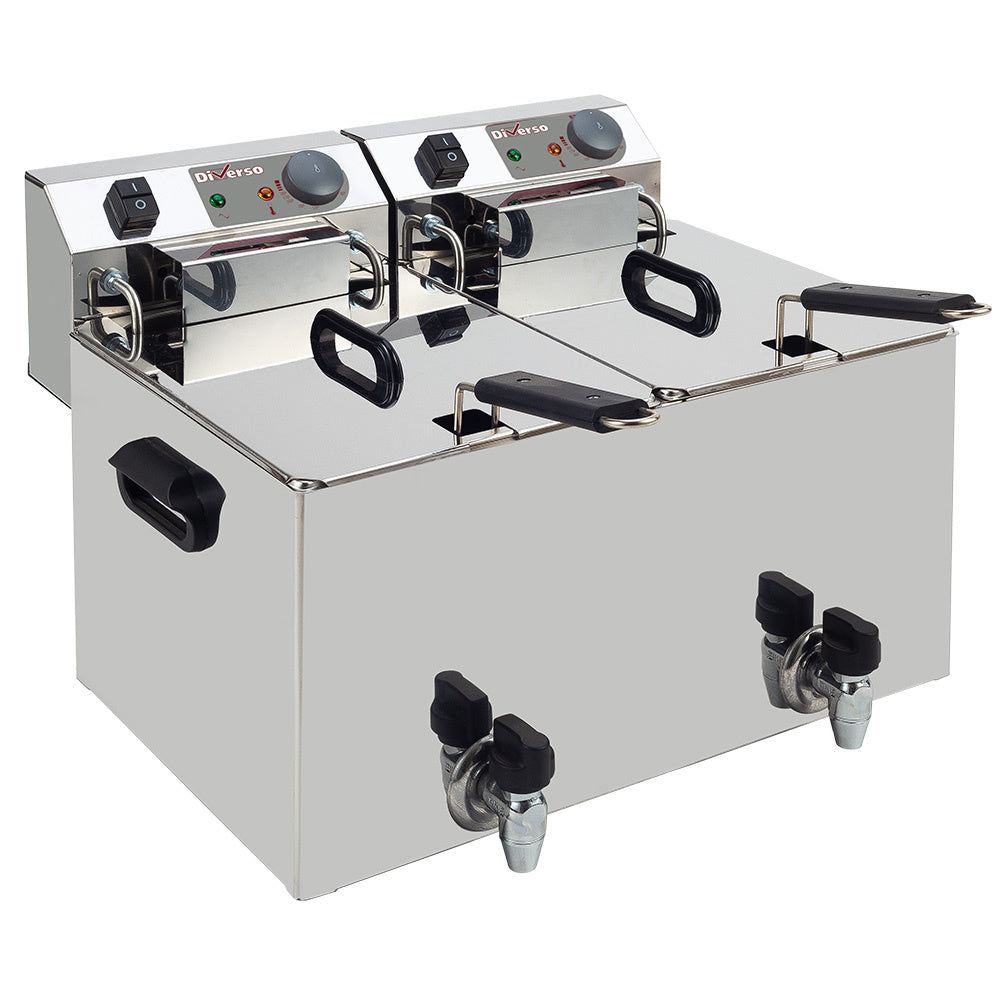 Friteuse électrique 2x8 litres + robinet