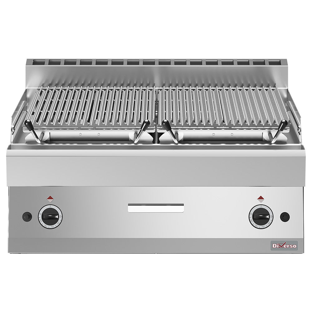 Barbecue en lavastone - demi-module, grill de cuisson en fonte « double face »