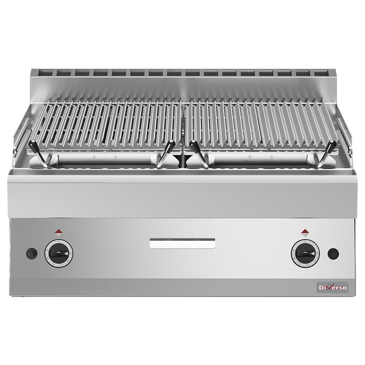 Barbecue en lavastone - demi-module, grill de cuisson en fonte « double face »