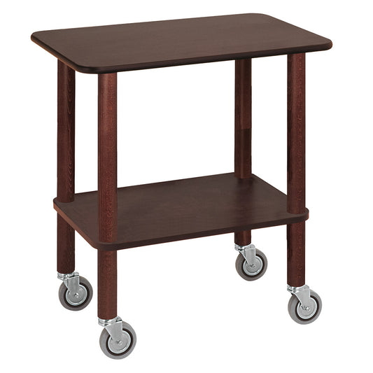 Table de chariot, pieds chromés, 2 niveaux, « wengÃ© »