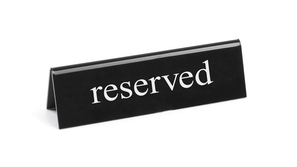 Chevalet de table réservé, HENDI, reserved, 130x30x(H)38mm