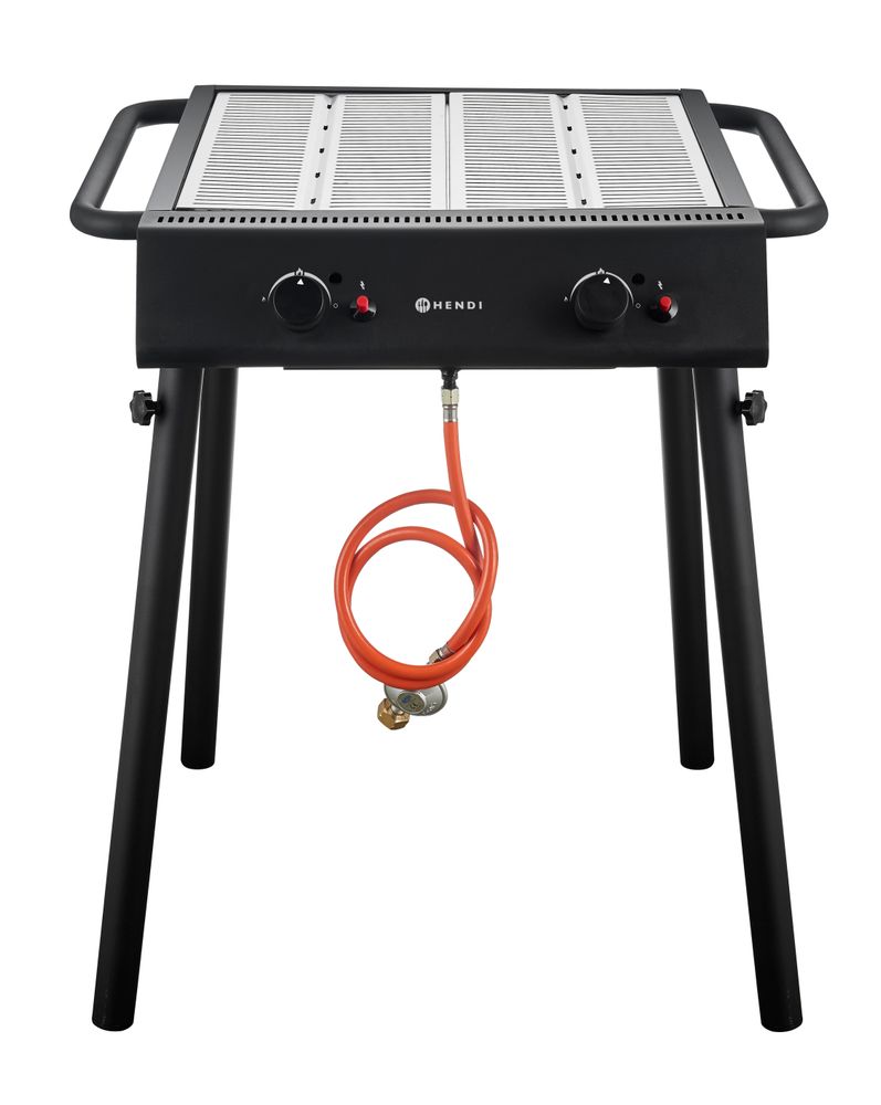 Xantos Black Gril à gaz, HENDI, Noir, 9,5kW, 770x710x(H)870mm