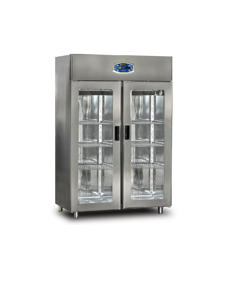 Armoire 2 portes vitrées positive 1400L - DAMPAK -  22DBF2C-GN