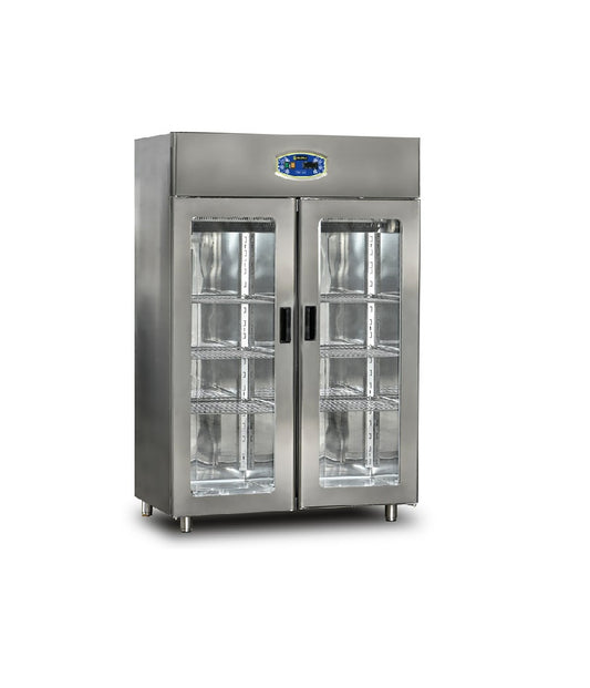 Armoire 2 portes vitrées positive 1400L - DAMPAK -  22DBF2C-GN