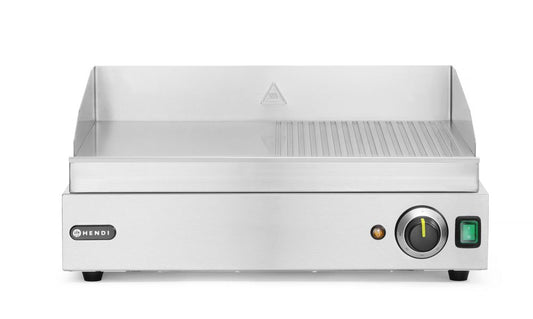 Grill - moitié rainurée, HENDI, Profi Line, 1/2 lisse, 1/2 rainuré, 230V/2400W, 550x435x(H)245mm