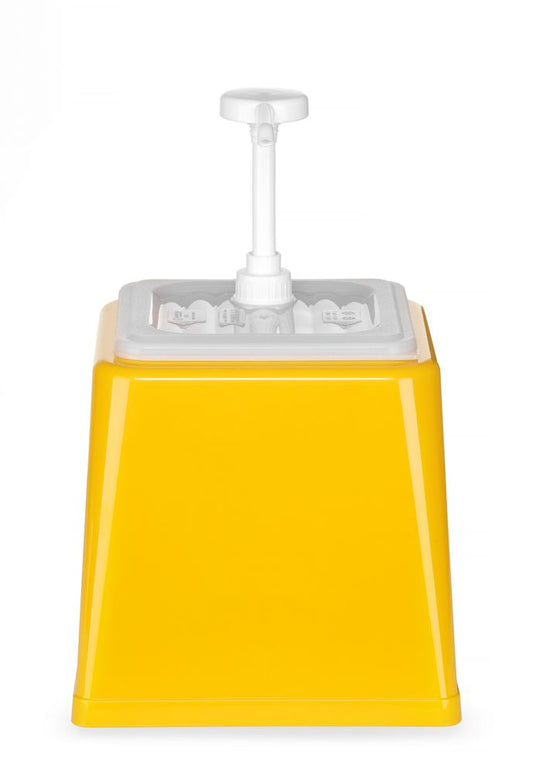 Distributeur de sauces avec pompe, HENDI, 2,5L, Jaune, 230x210x(H)327mm