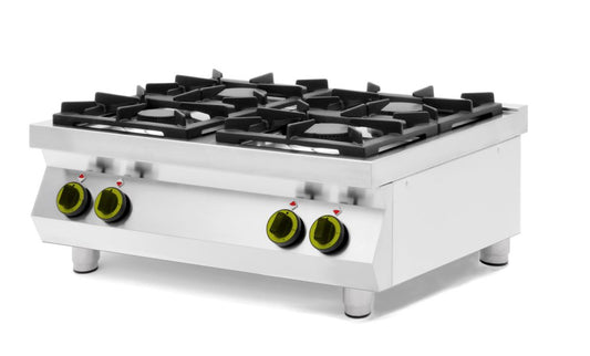 Cuisinière à gaz de table - 4 feux Kitchen Line , HENDI, Kitchen Line, 19kW, 800x700x(H)310mm