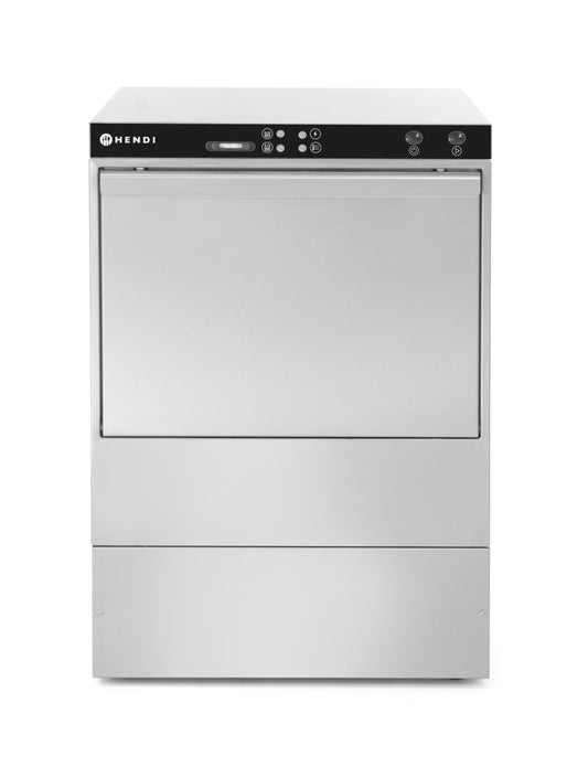 Lave-vaisselle 50x50 - contrôle électromécanique, HENDI, avec pompe doseur produit lavage, 400V/6600W, 576x645x(H)837mm