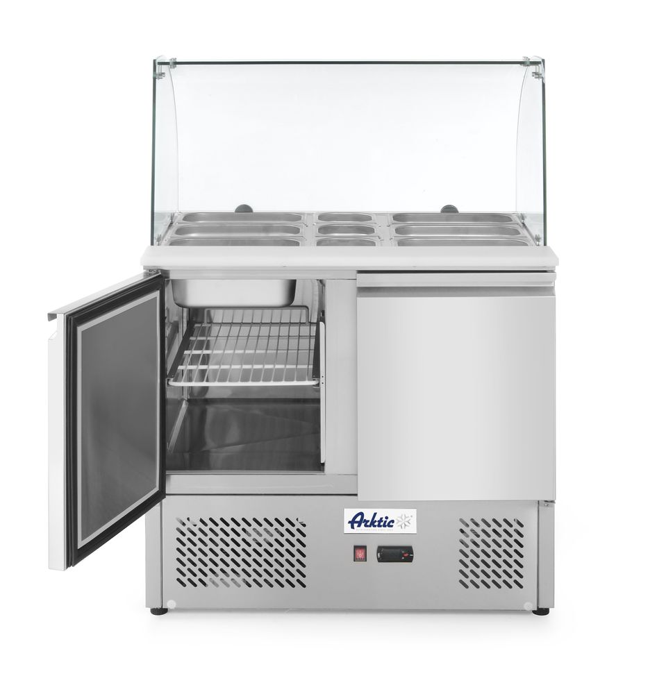 Saladette 2 portes avec vitrine réfrigérée en verre 300L, Arktic, 230V/310W, 912x702x(H)1330mm